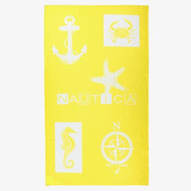  Nautica Unisex Sarı Desenli Havlu