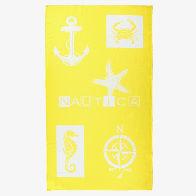  Nautica Unisex Sarı Desenli Havlu