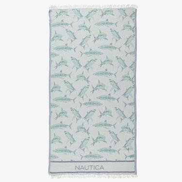  Nautica Unisex Lacivert Desenli Peştemal