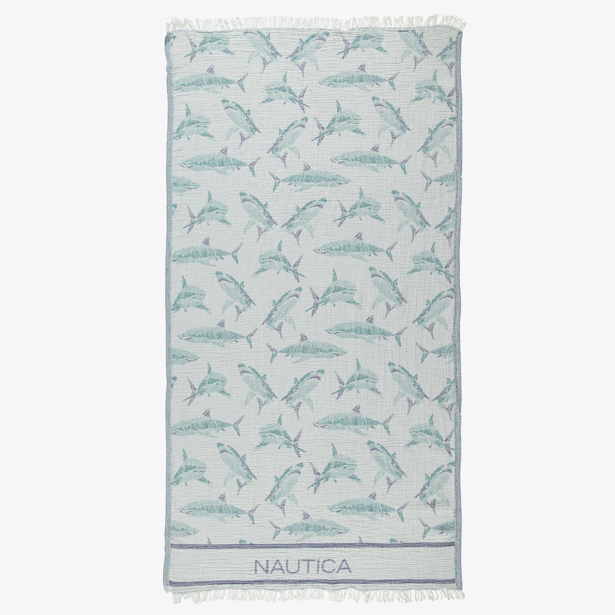  Nautica Unisex Lacivert Desenli Peştemal