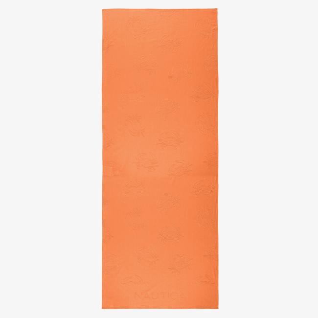  Nautica Unisex Turuncu Desenli Plaj Havlusu