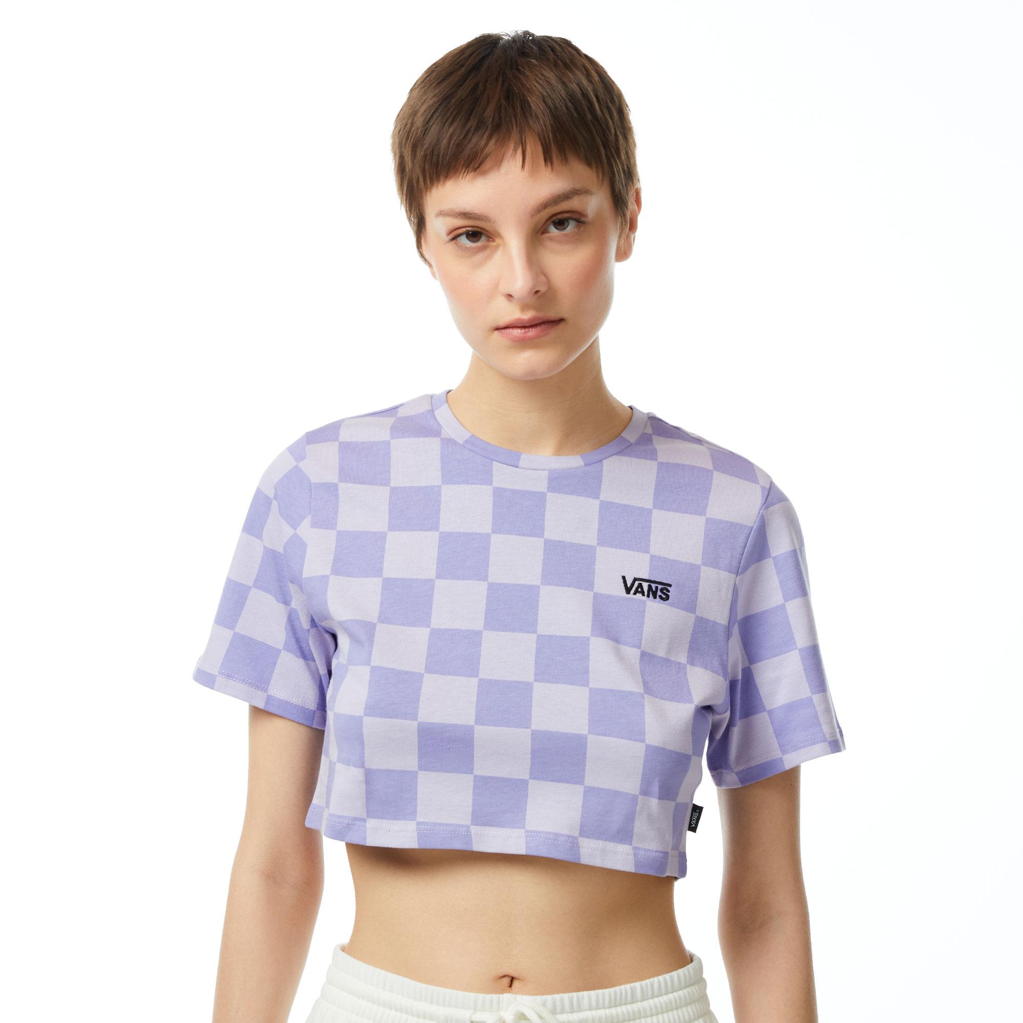 Vans Checker Crew Crop ii Kadın Mor T-Shirt