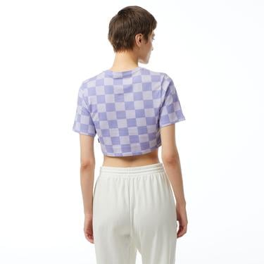  Vans Checker Crew Crop ii Kadın Mor T-Shirt