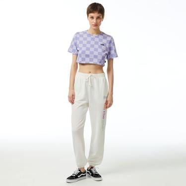 Vans Checker Crew Crop ii Kadın Mor T-Shirt