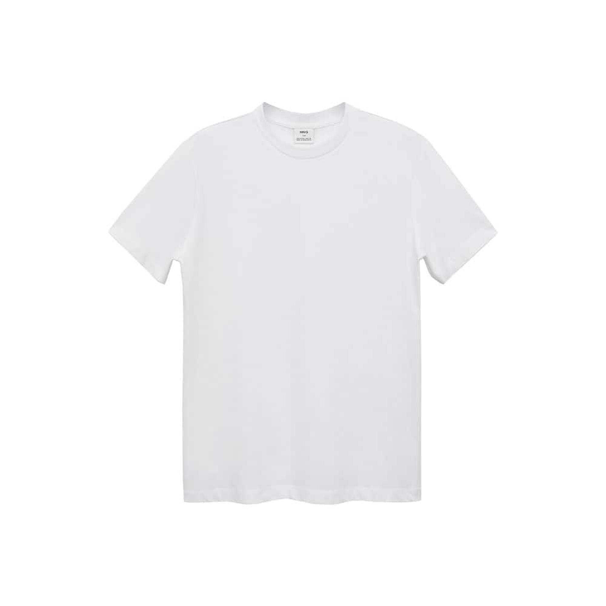 Mango Erkek Dar Kesimli Pamuklu Tişört Beyaz