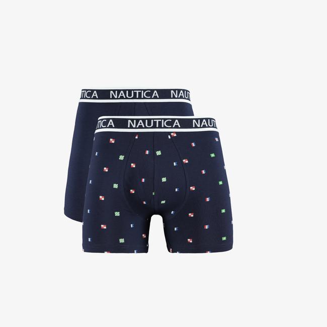  Nautica Erkek Lacivert Desenli 2li Boxer
