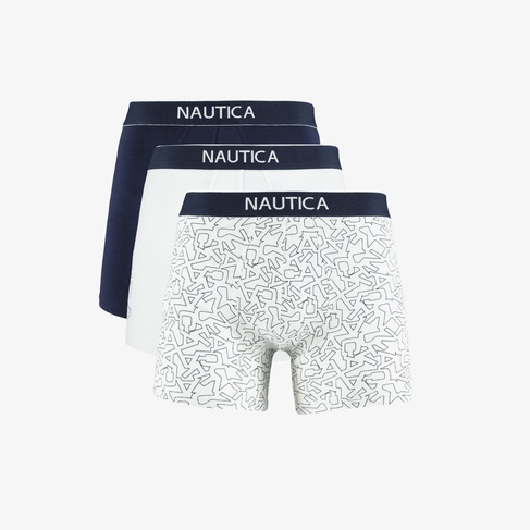  Nautica Erkek Beyaz Desenli 3'lü Boxer