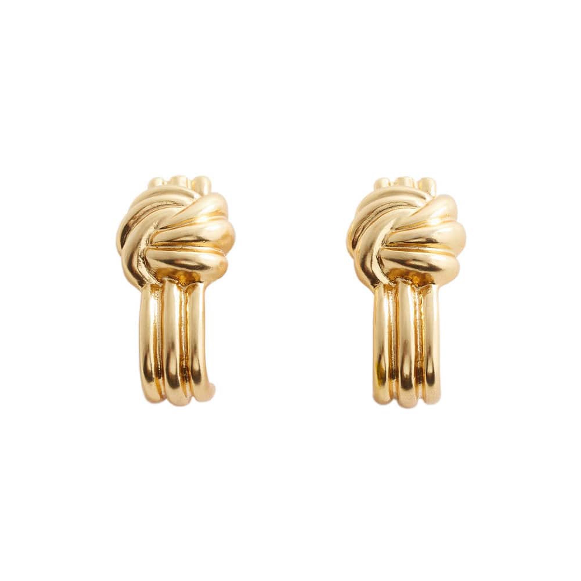 Mango Kadın İç Içe Tasarım Küpe Altın Sarısı