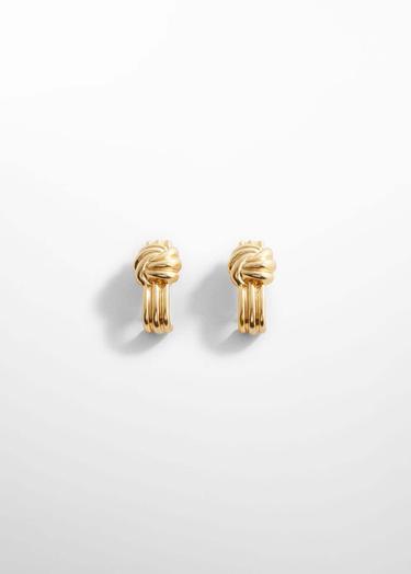  Mango Kadın İç Içe Tasarım Küpe Altın Sarısı