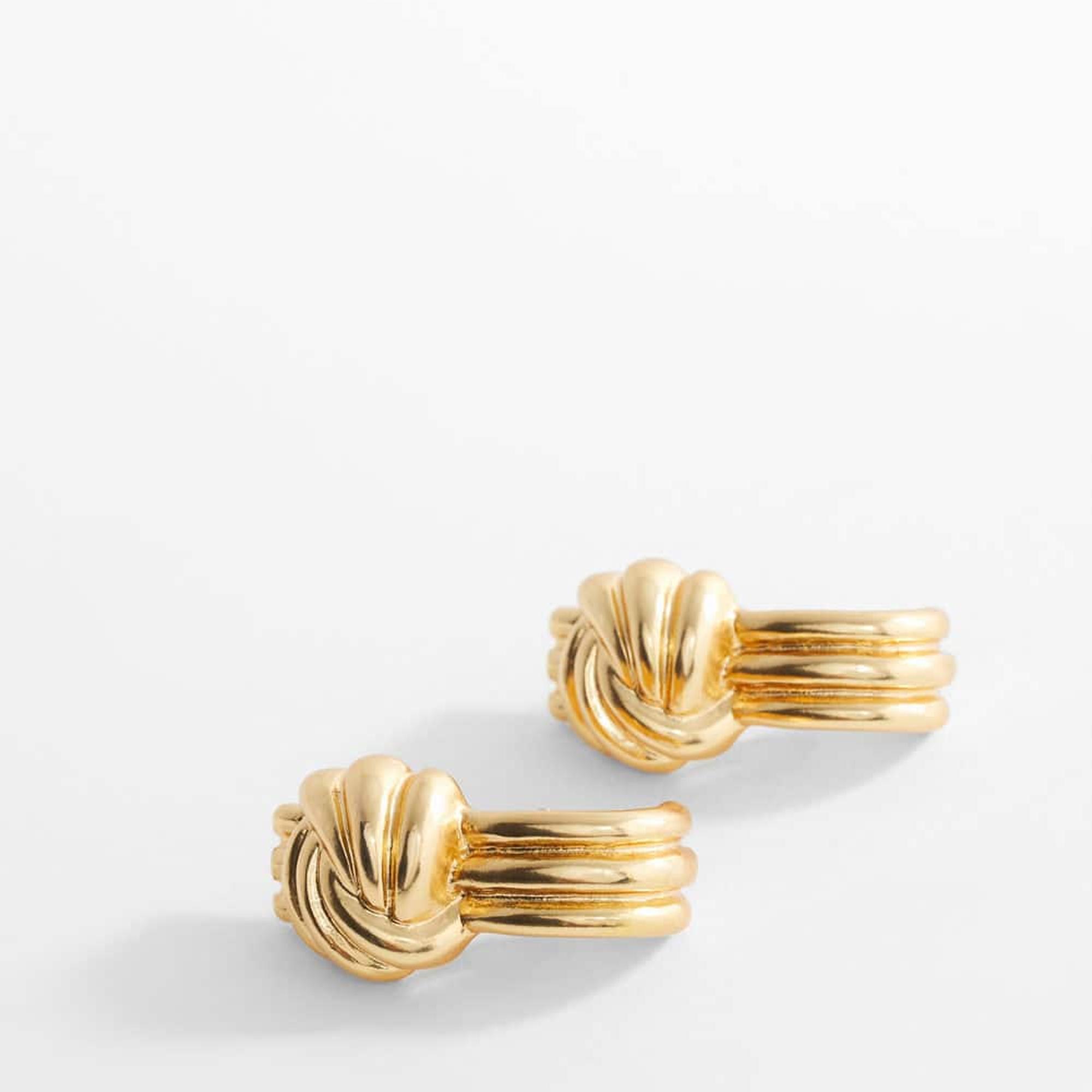 Mango Kadın İç Içe Tasarım Küpe Altın Sarısı