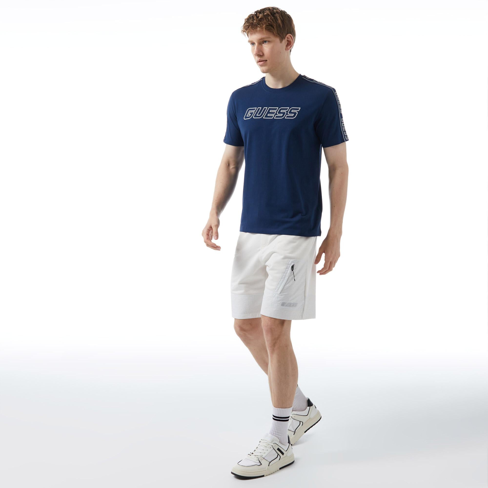 Guess Arlo Mid Organic Stretch Jersey 180 Erkek Mavi T-Shirt