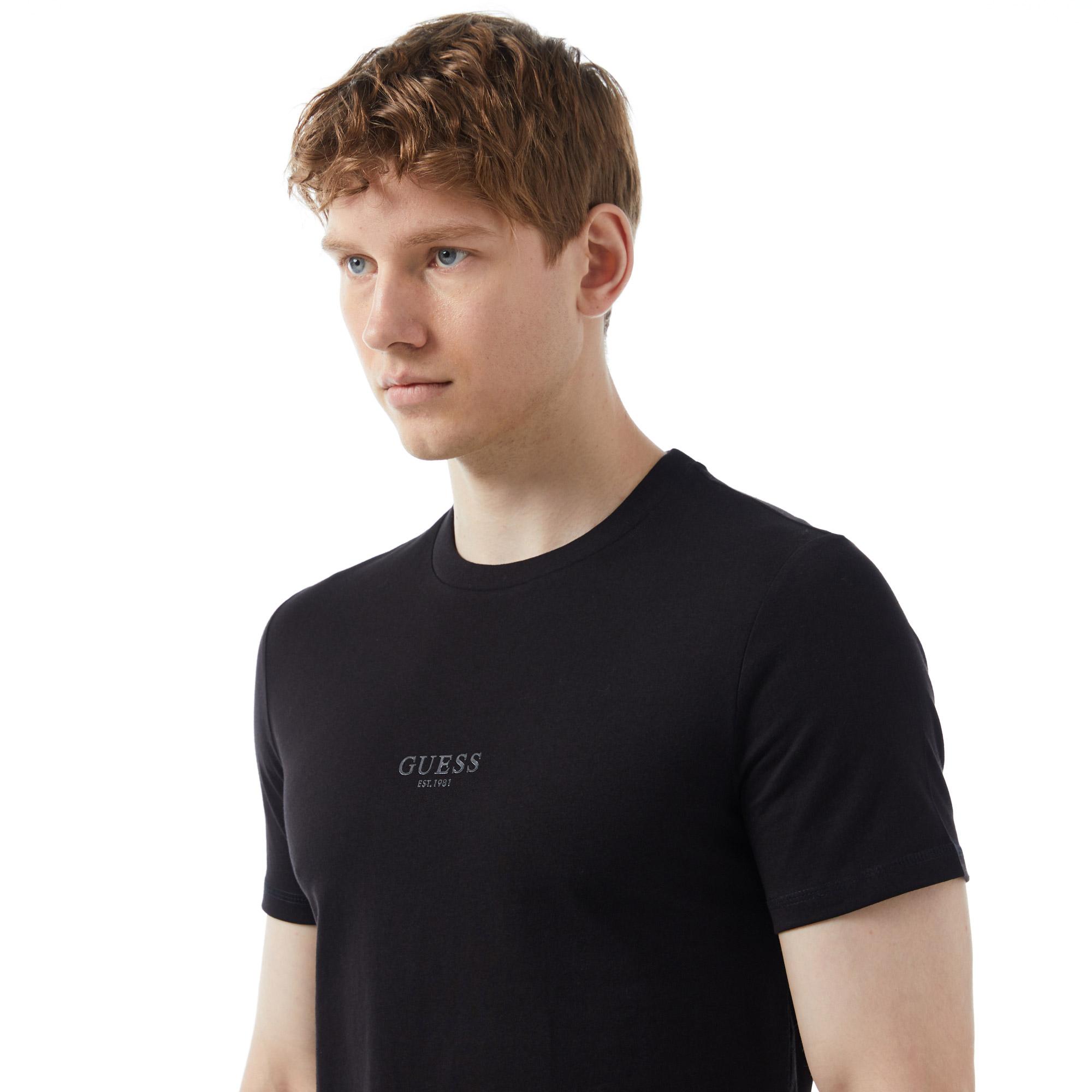 Guess Mid Organic Stream Erkek Siyah T-Shirt