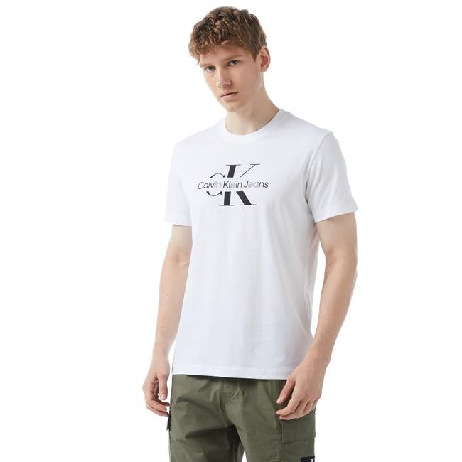  Calvin Klein Jeans Diffused Erkek Beyaz T-Shirt