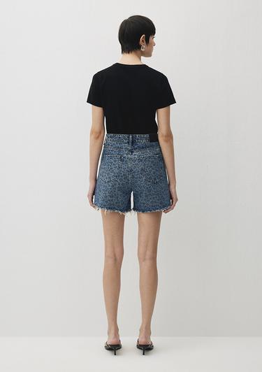  Mavi Millie 90s Indigo Leopar Desenli Jean Şort 1458988290