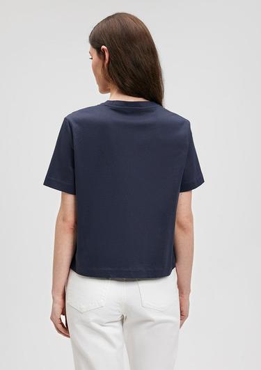  Mavi Pamuklu Merserize V Yaka Mavi Basic Tişört Regular Fit / Normal Kesim 1612701-85315