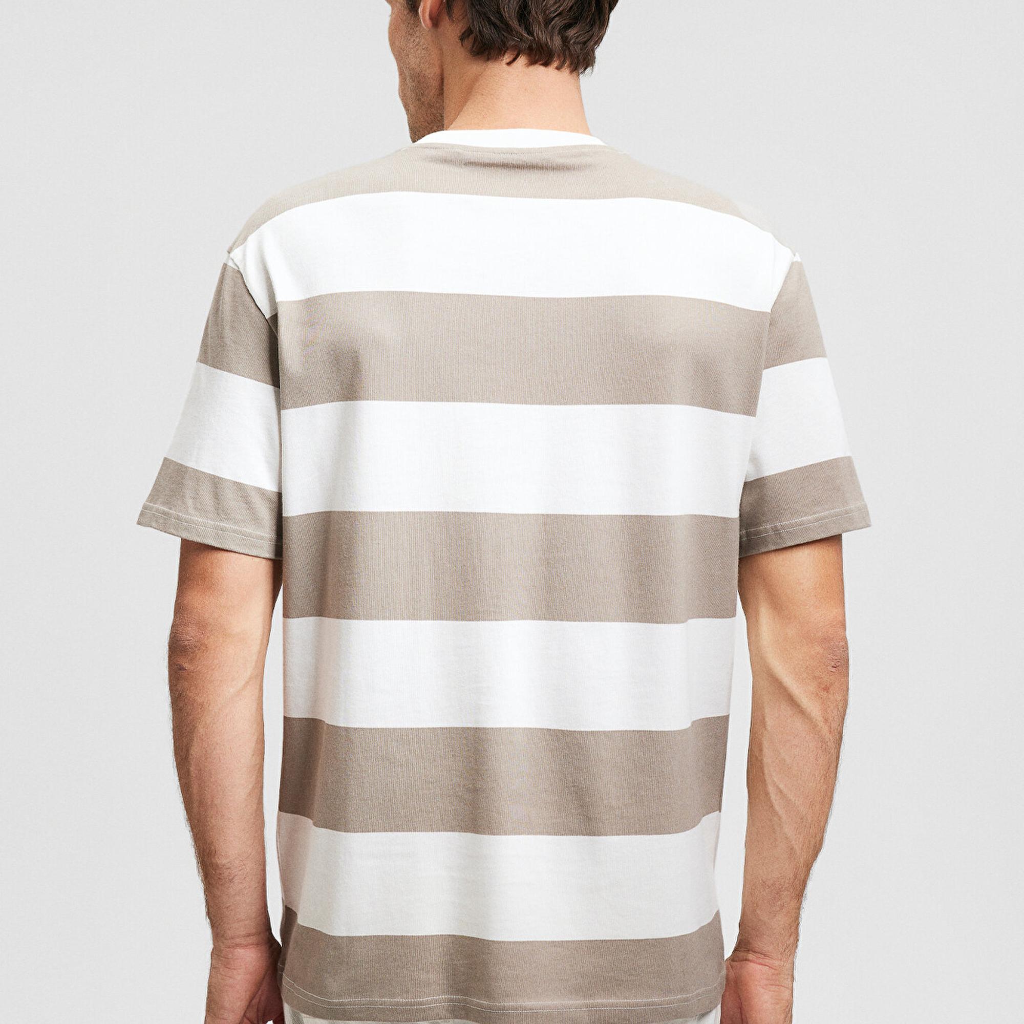 Mavi Kahverengi Tişört Loose Fit / Bol Rahat Kesim 0612076-80656