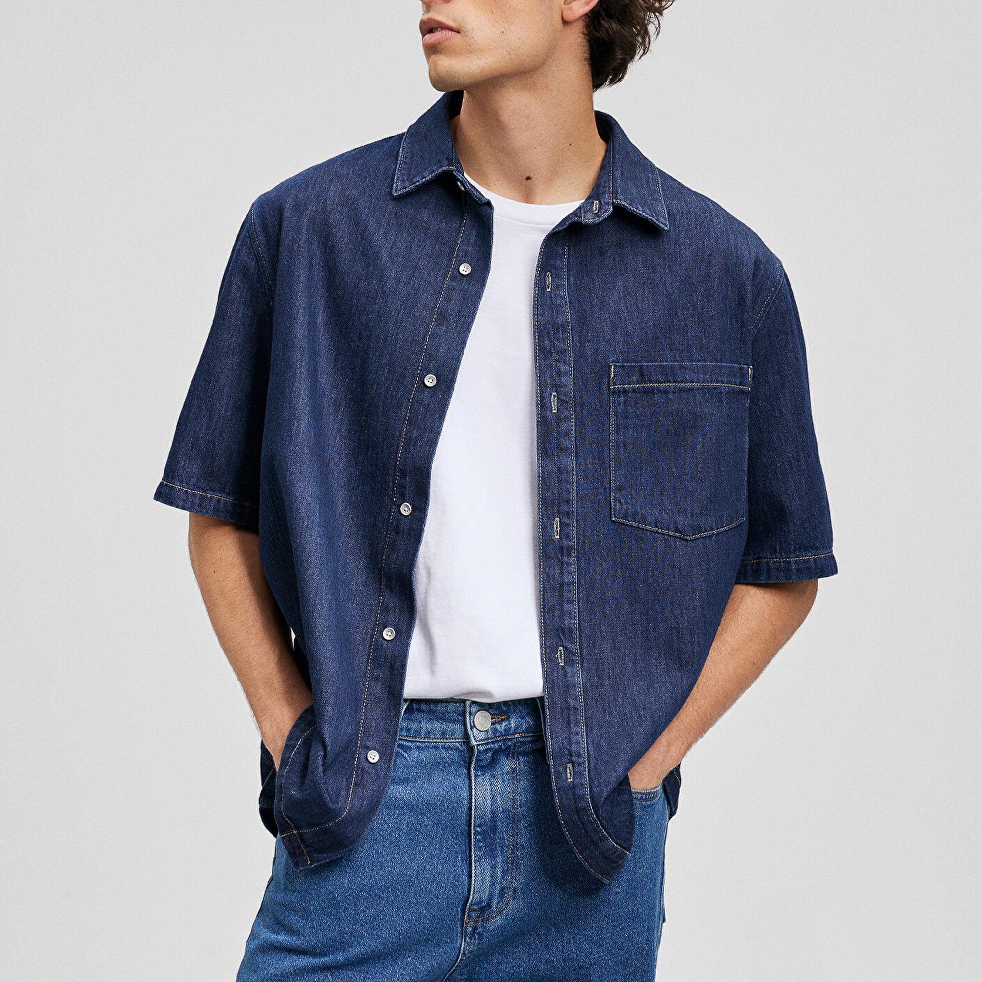 Mavi Oslo MV91 Street Rinse Jean Gömlek Oversize / Geniş Kesim 0210289-87157