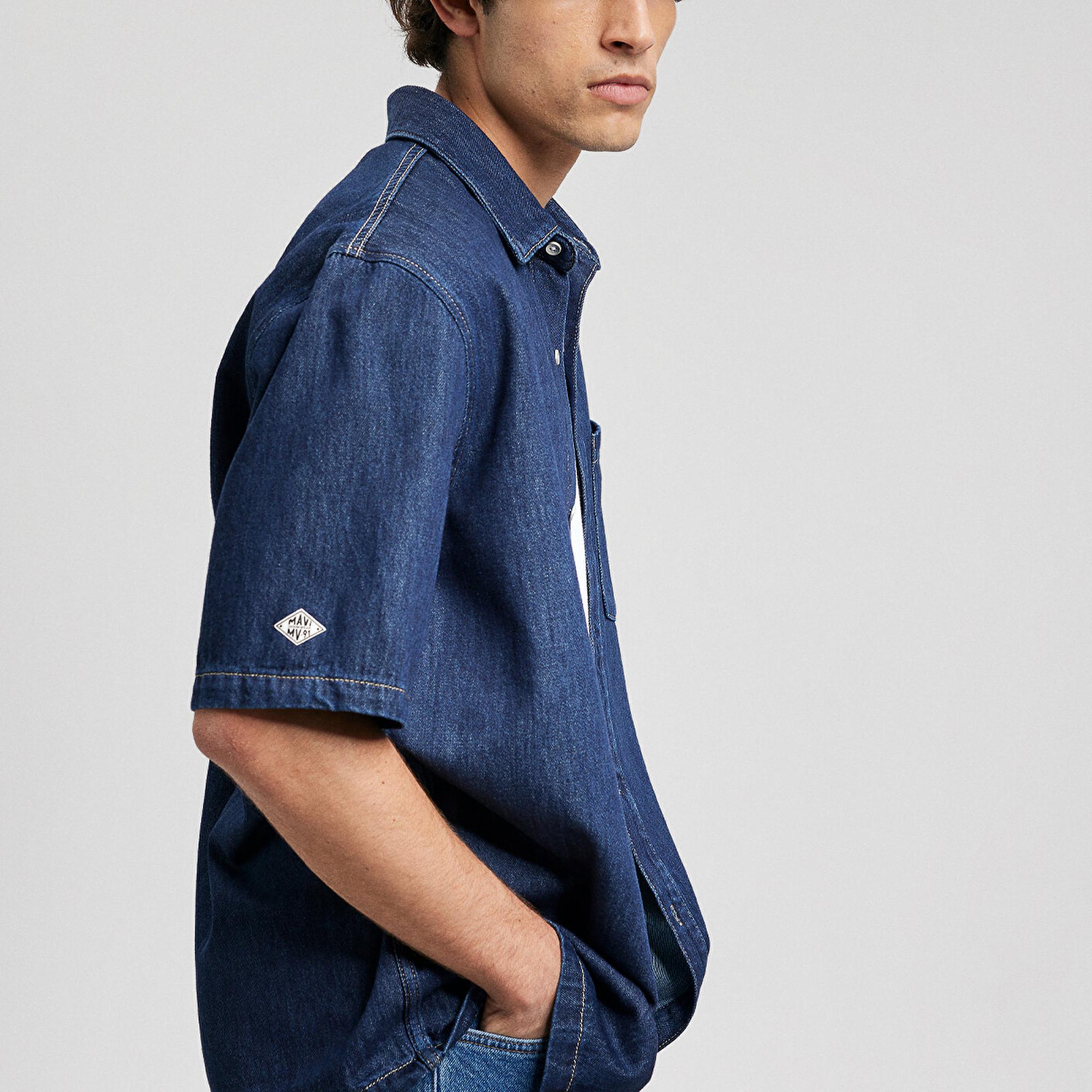 Mavi Oslo MV91 Street Rinse Jean Gömlek Oversize / Geniş Kesim 0210289-87157