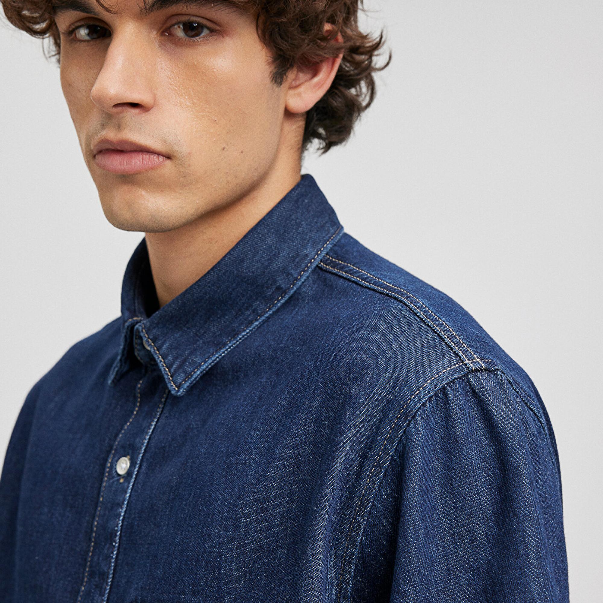 Mavi Oslo MV91 Street Rinse Jean Gömlek Oversize / Geniş Kesim 0210289-87157