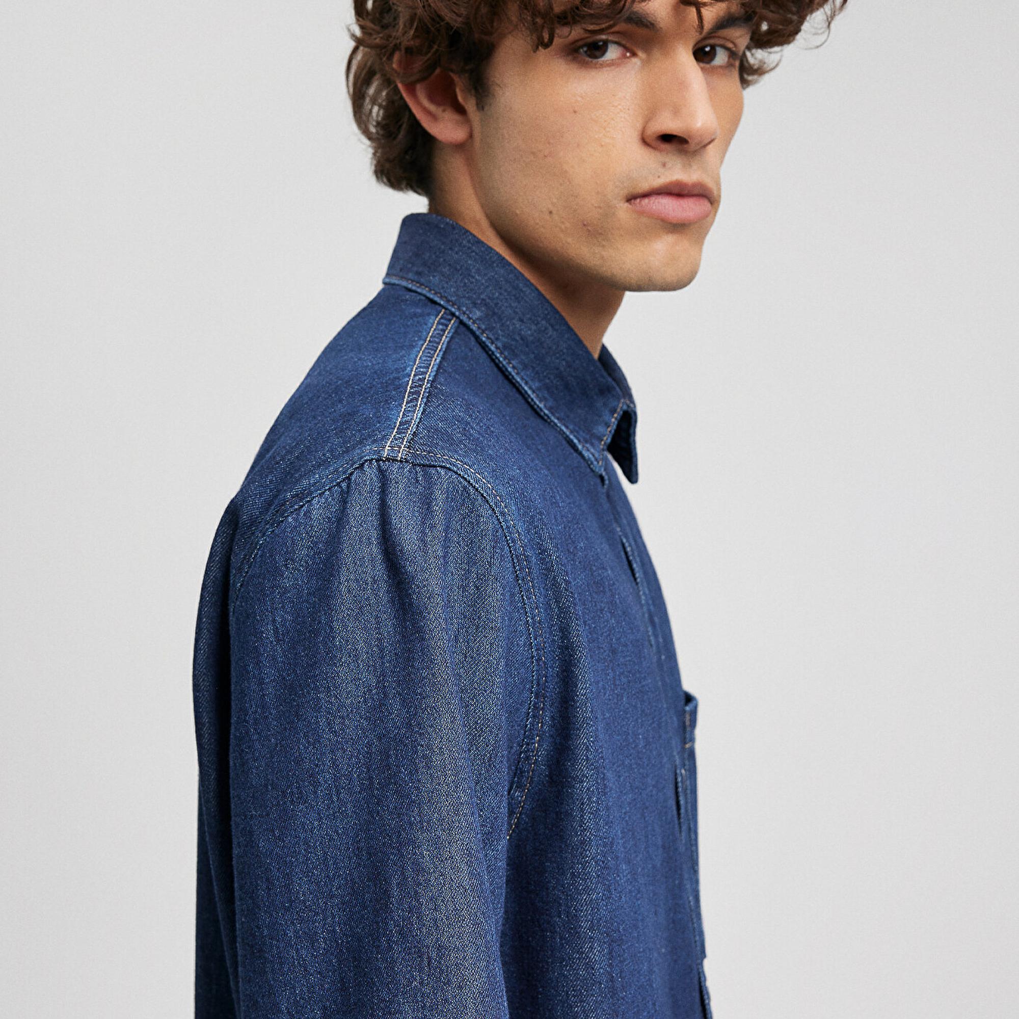 Mavi Oslo MV91 Street Rinse Jean Gömlek Oversize / Geniş Kesim 0210289-87157