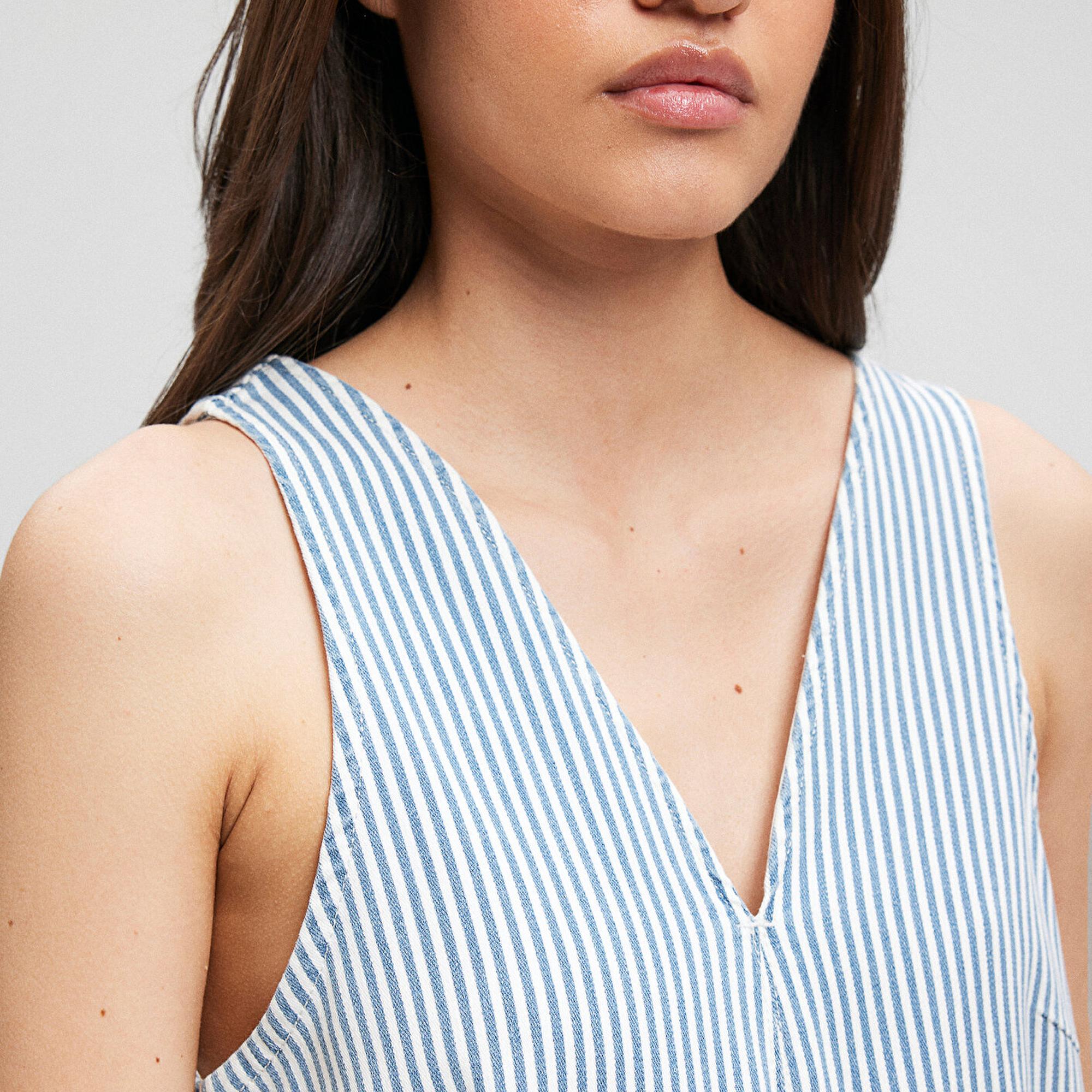 Mavi Bertha Casual Çizgili Jean Elbise 1310425-86266