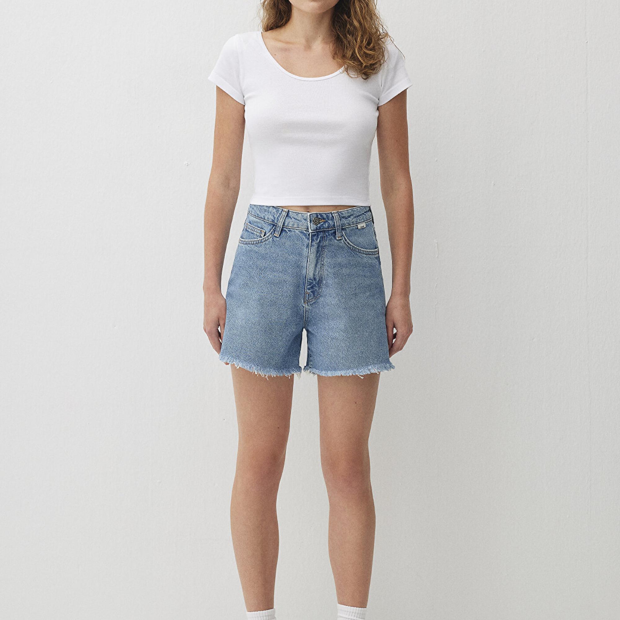 Mavi Millie 90lar Koyu Mavi Jean Şort 1458987073