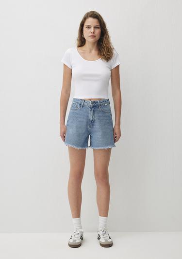  Mavi Millie 90lar Koyu Mavi Jean Şort 1458987073