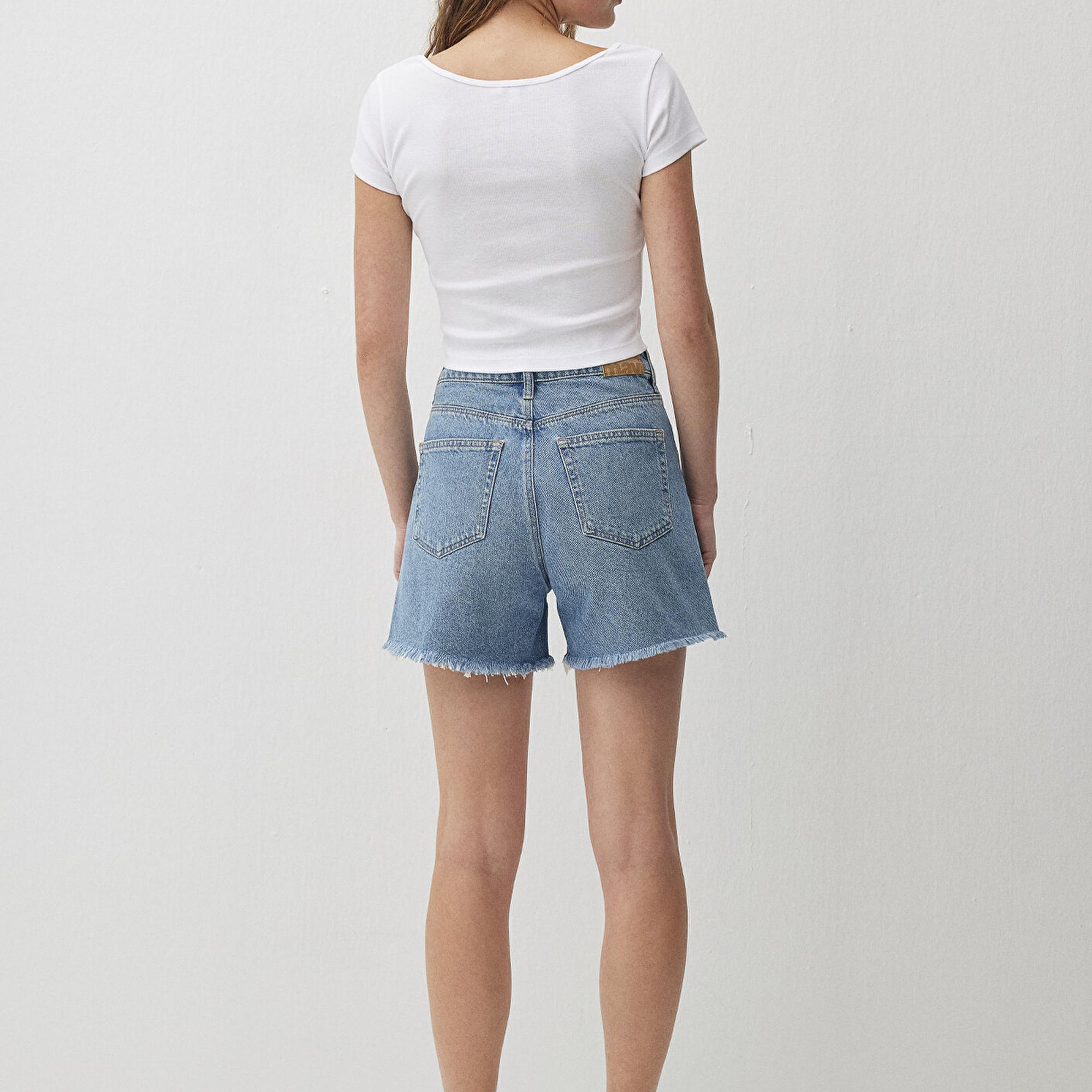 Mavi Millie 90lar Koyu Mavi Jean Şort 1458987073