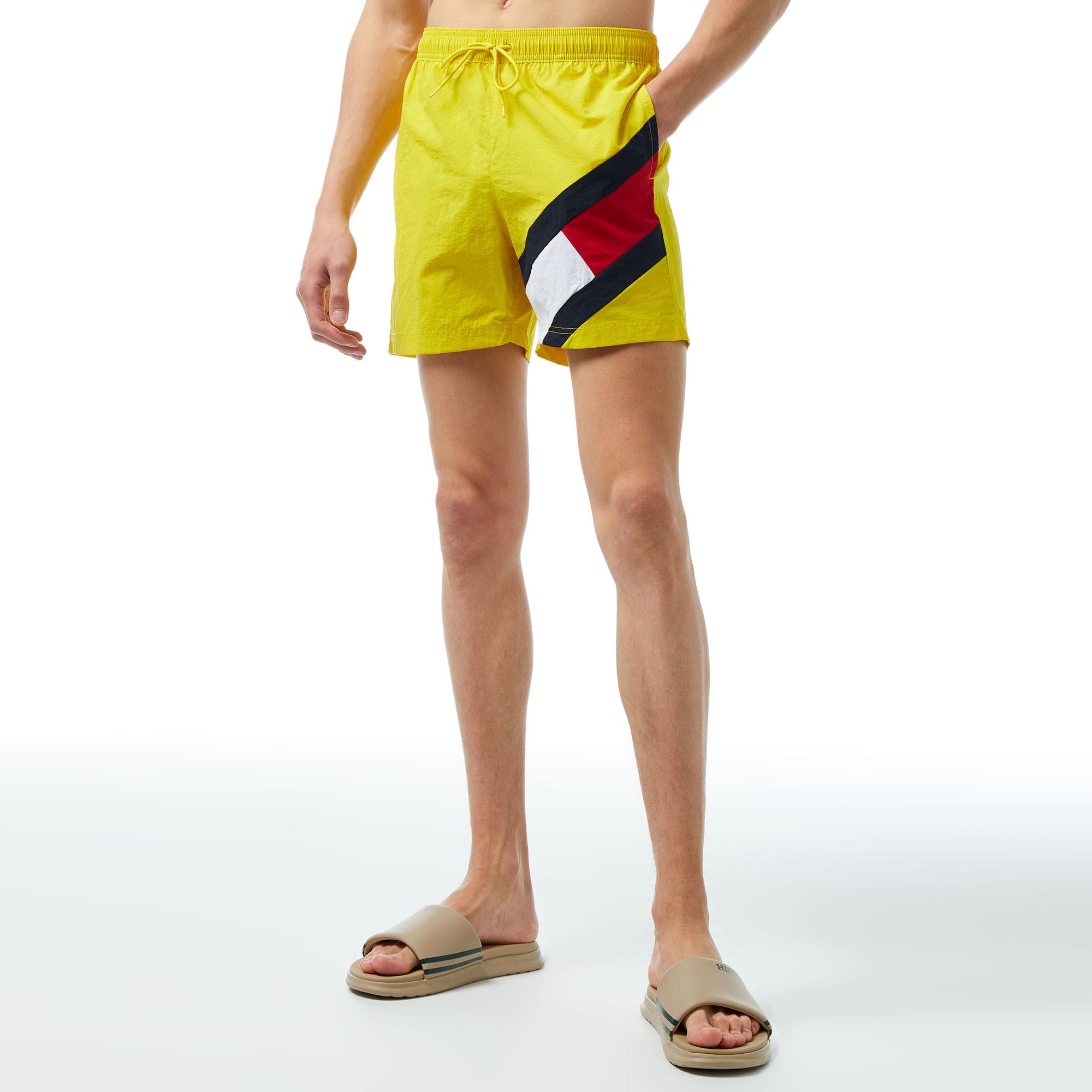 Tommy Hilfiger Medium Drawstring Erkek Sarı Mayo Şort