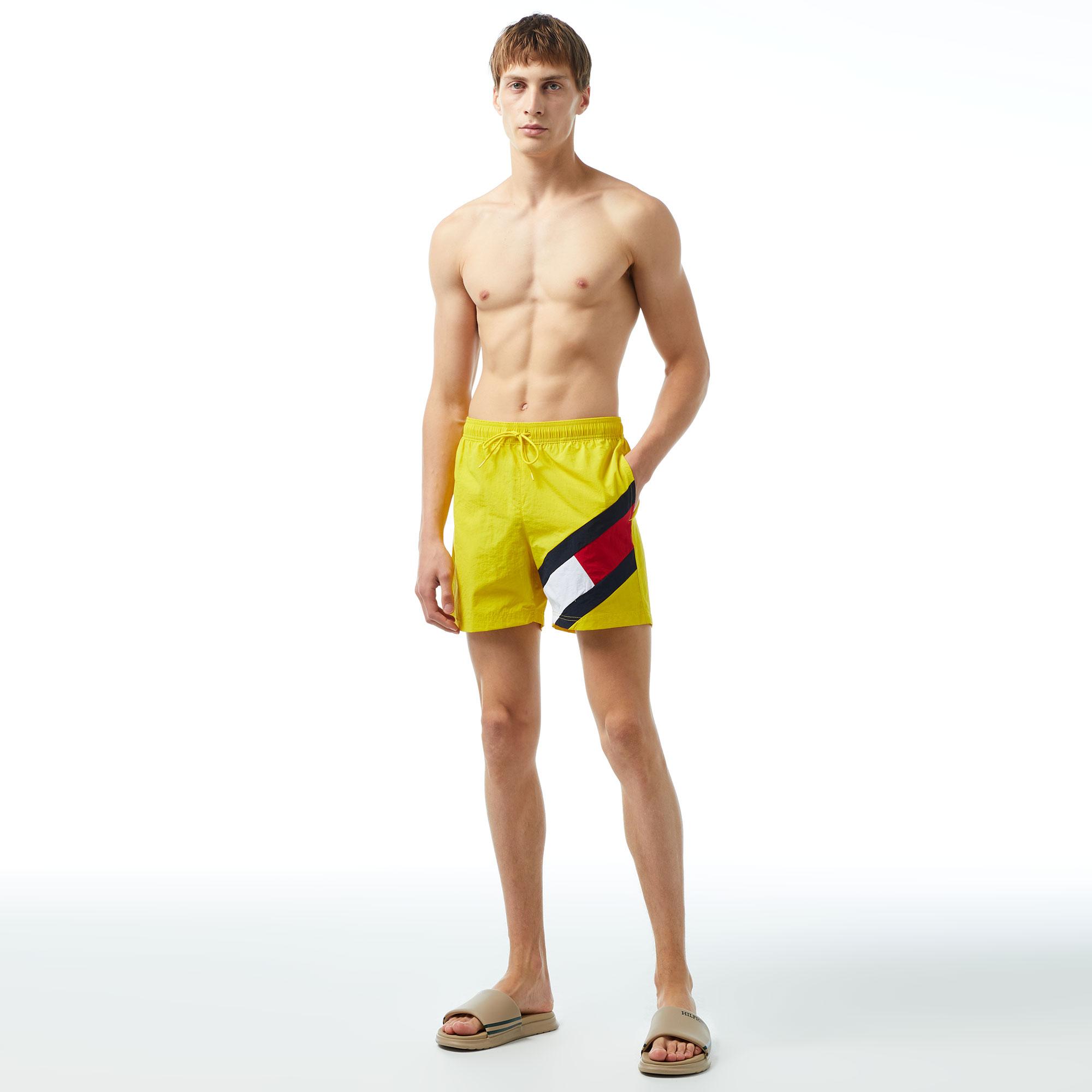 Tommy Hilfiger Medium Drawstring Erkek Sarı Mayo Şort