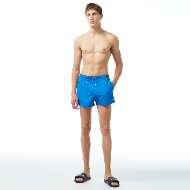  Calvin Klein Core Logo Tape Erkek Mavi Deniz Şortu