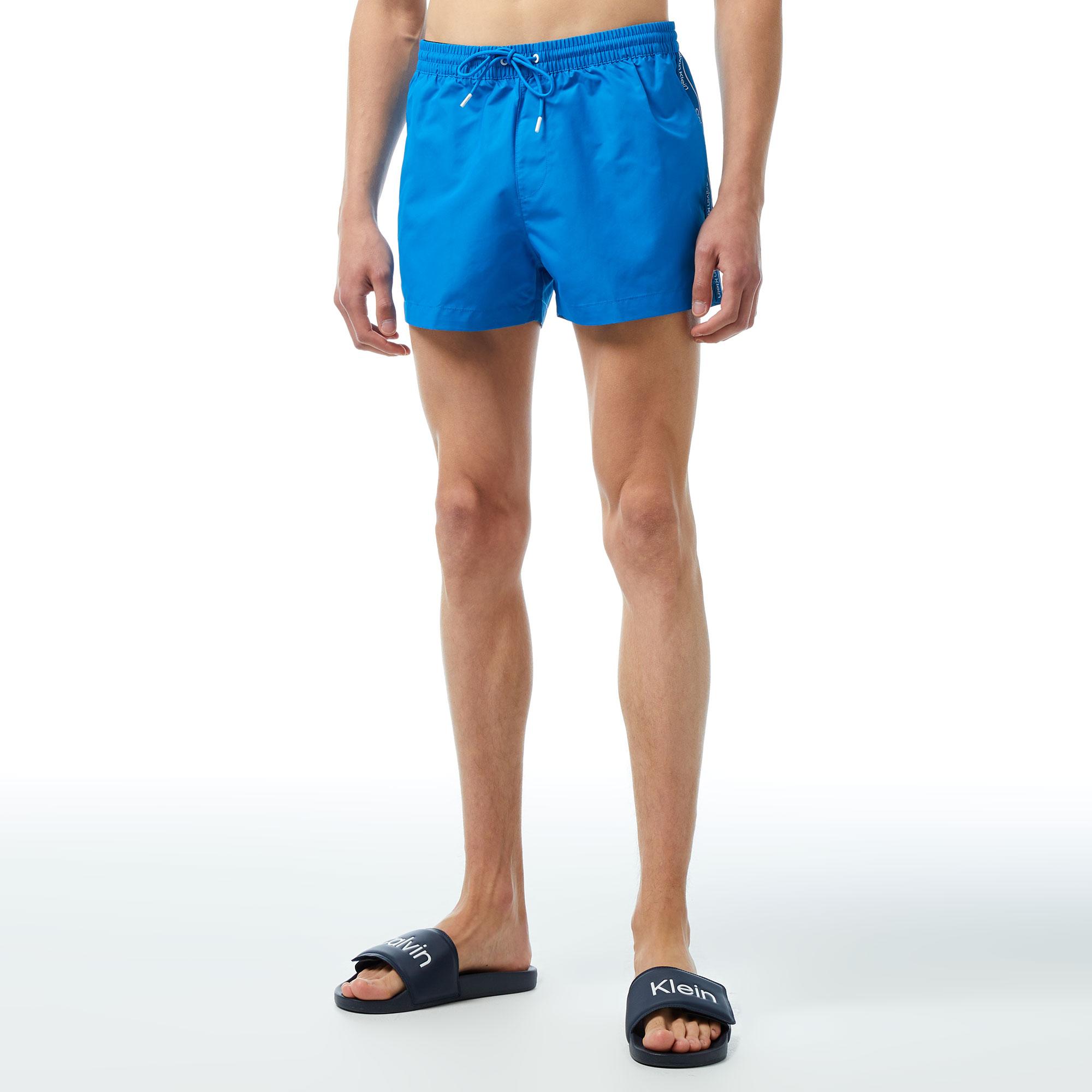 Calvin Klein Core Logo Tape Erkek Mavi Deniz Şortu