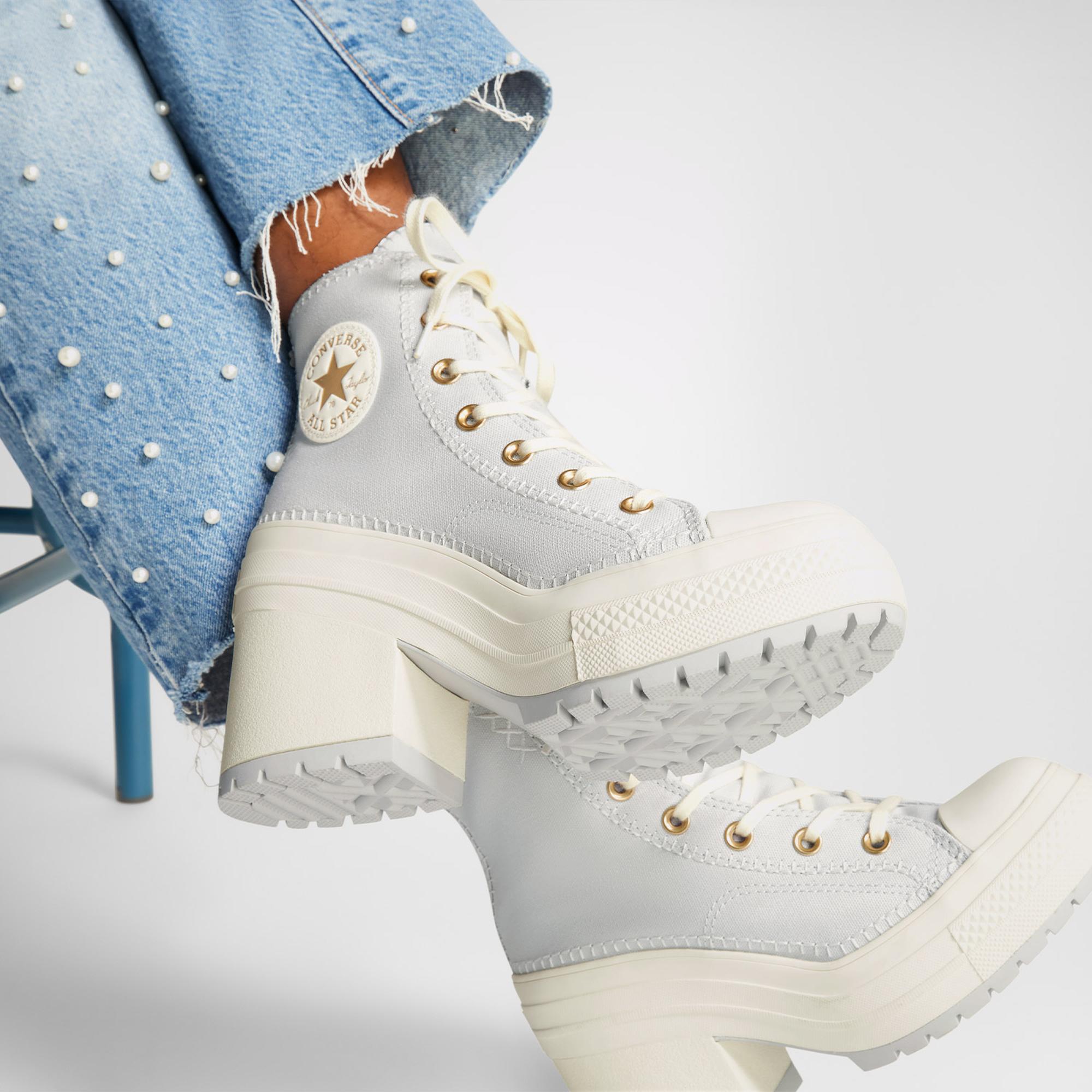 Converse Chuck 70 De Luxe Heel Unisex Gri Platform Sneaker