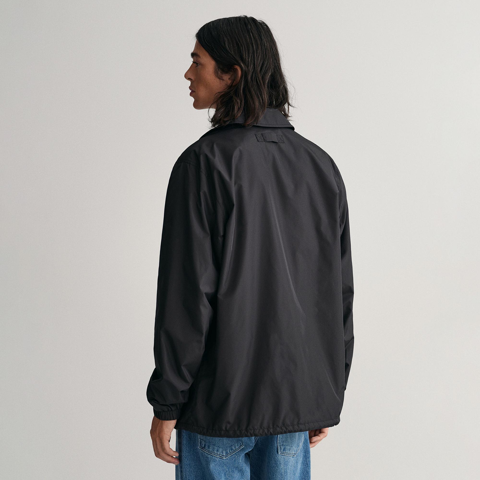 GANT Erkek Siyah Relaxed Fit Logolu Ceket