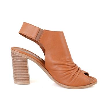  Kadın Taba Topuklu Deri Sandalet