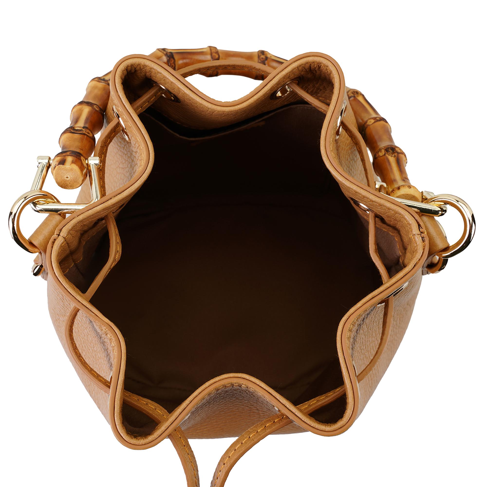 Lexy Taba Kadın Bambu Askılı Deri Omuz Çantası