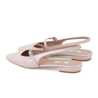  Kadın Pudra Ayarlanabilir Tokalı Deri Babet