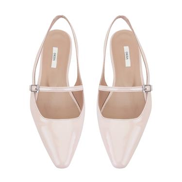  Kadın Pudra Ayarlanabilir Tokalı Deri Babet