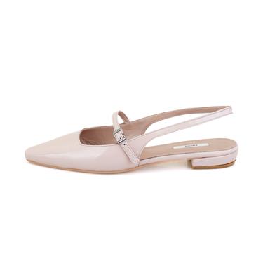  Kadın Pudra Ayarlanabilir Tokalı Deri Babet