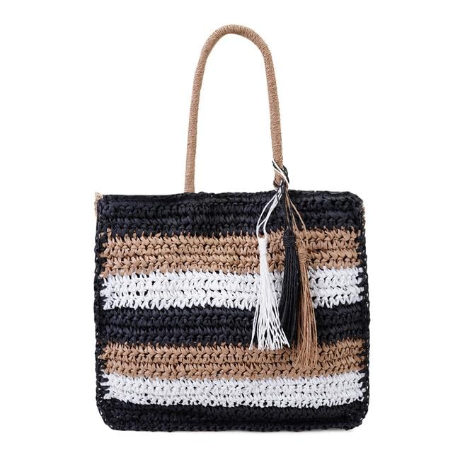  Aileen Krem Kadın Hasır Omuz Çantası