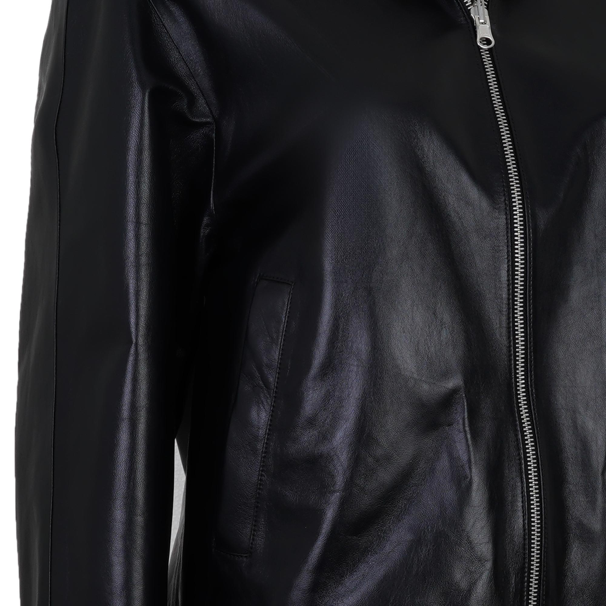 Alette Siyah Kadın Çift Taraflı Bomber Deri Ceket