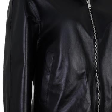  Alette Siyah Kadın Çift Taraflı Bomber Deri Ceket