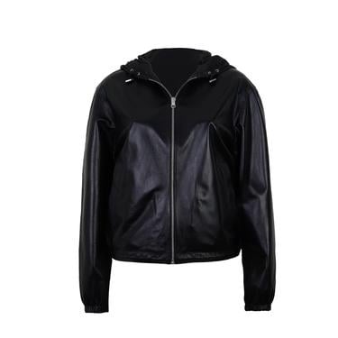  Alette Siyah Kadın Çift Taraflı Bomber Deri Ceket