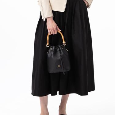  Lexy Siyah Kadın Bambu Askılı Deri Omuz Çantası