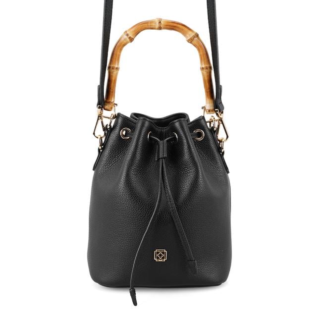  Lexy Siyah Kadın Bambu Askılı Deri Omuz Çantası