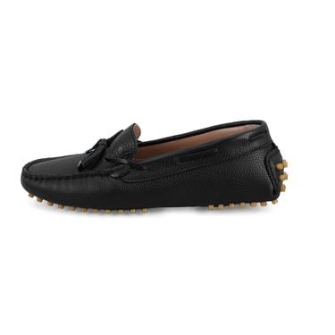  Kadın Siyah Deri Loafer