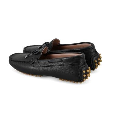  Kadın Siyah Deri Loafer