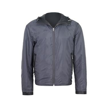  Alanzo Gri Erkek Çift Taraflı Bomber Deri Ceket