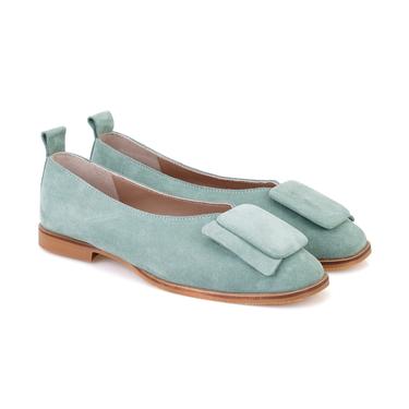  Kadın Yeşil Süet Deri Babet