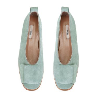  Kadın Yeşil Süet Deri Babet